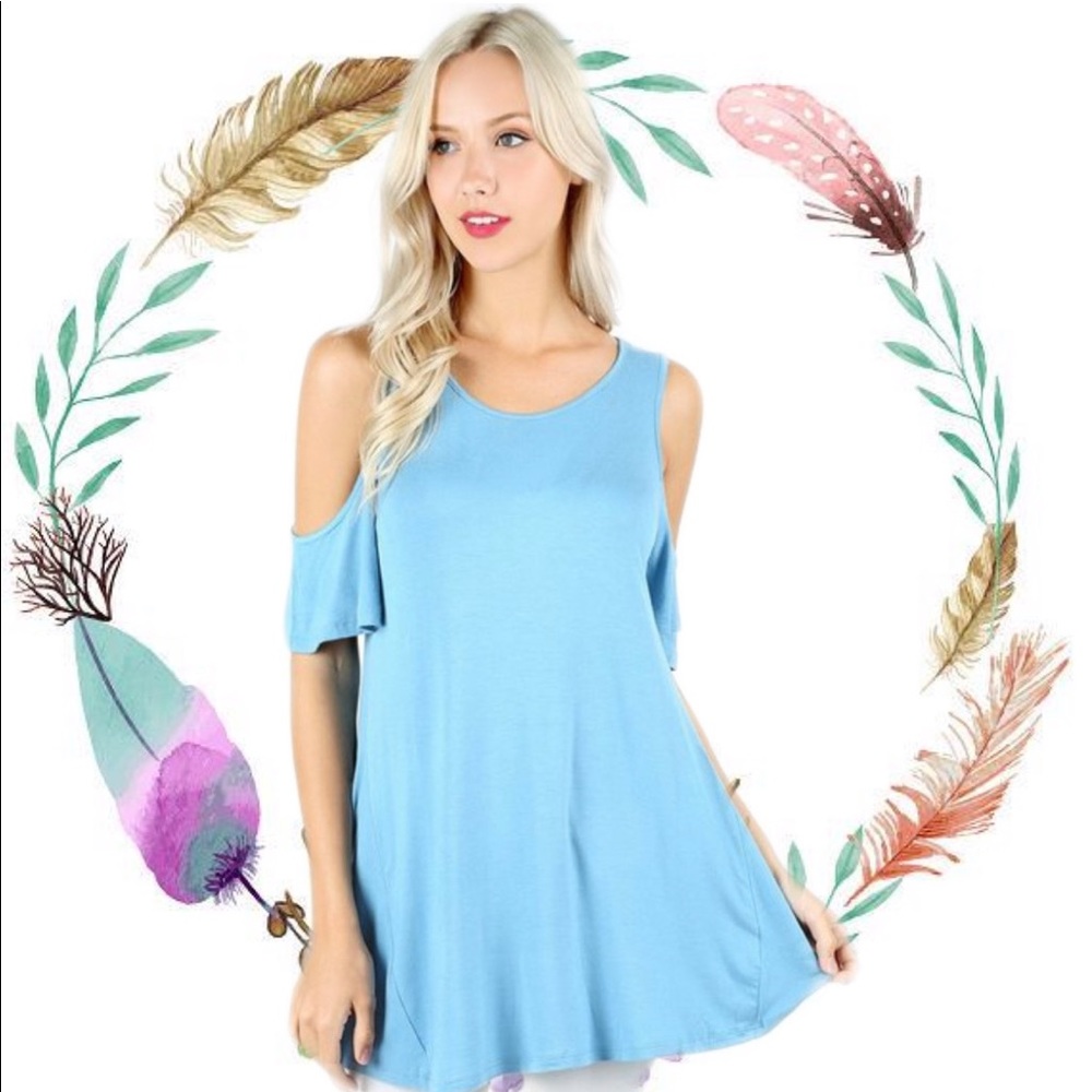 Cute Blue Cold Should Tunic Soft & Comfortable
